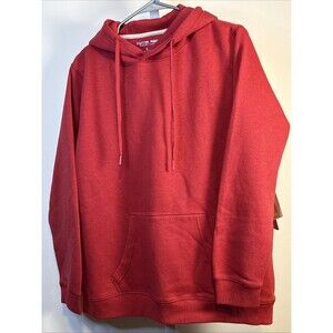 NEW Starting Point Ultrasoft Cotton Fleece Pullover Hoodie Size L Red